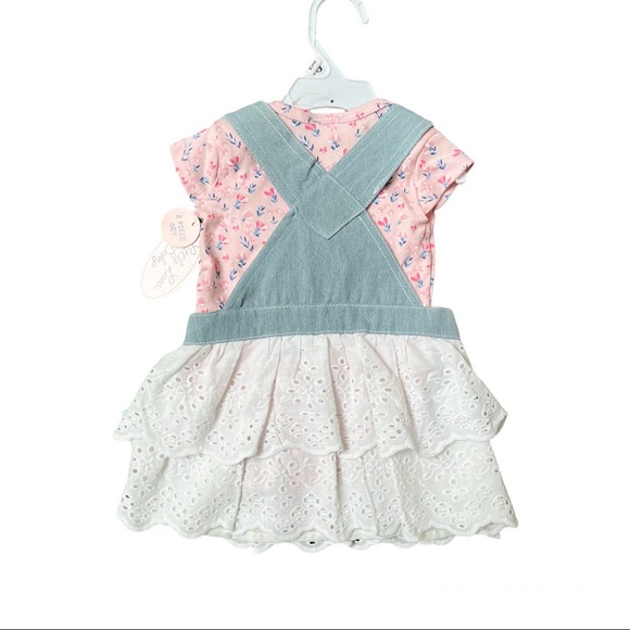 Bundle & save BNWT 6 - 9 month overall dress 2 pc set - Picture 2 of 2